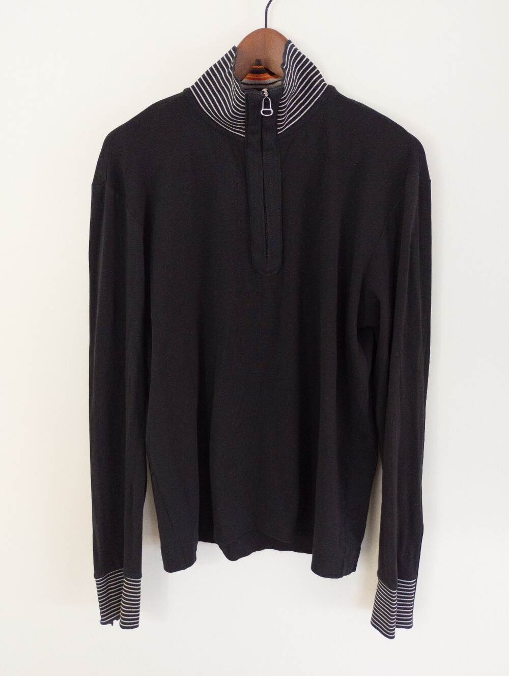 BOSS Hugo Boss Men's Hubble Quarter Zip Pullover Black Size Large